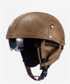 Rayvolt Cruzer 1/2 Face Leather Helmet